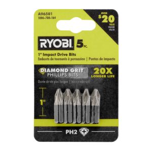 5 PC. 1?? DIAMOND GRIT IMPACT DRIVE BITS