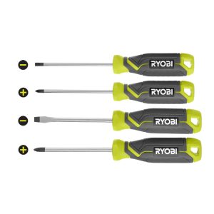 SCREWDRIVER SET (4-PIECE) WITH CUSHION GRIP HANDLES